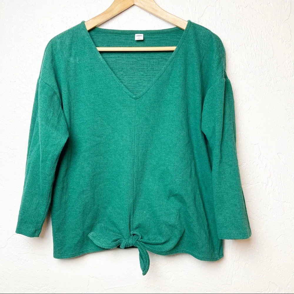 Old Navy tie front long sleeve shirt